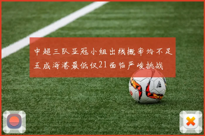 中超三队亚冠小组出线概率均不足五成海港最低仅21面临严峻挑战